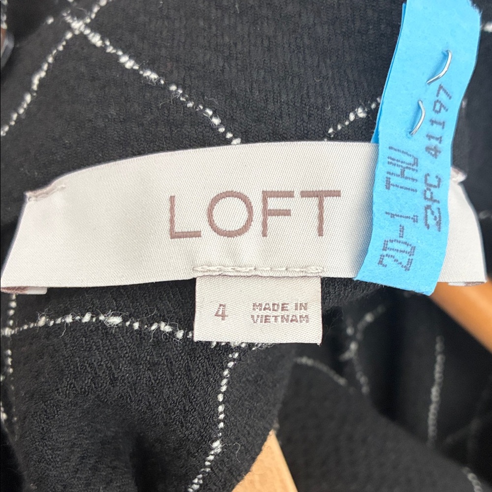 LOFT Black Grid Mini Dress - Picture 4 of 4